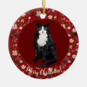 Weihnachtskatze Keramik Ornament (Vorne)