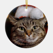 Weihnachtskatze Keramik Ornament (Vorne)