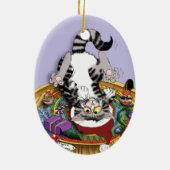 Weihnachtskatze Keramik Ornament (Hinten)