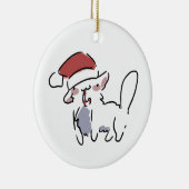 Weihnachtskatze Keramik Ornament (Rechts)