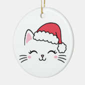 Weihnachtskatze Keramik Ornament (Links)