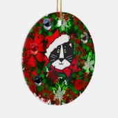Weihnachtskatze Keramik Ornament (Rechts)