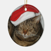 Weihnachtskatze Keramik Ornament (Links)