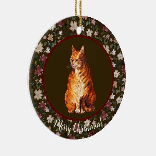 Weihnachtskatze Keramik Ornament (Rechts)