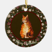 Weihnachtskatze Keramik Ornament (Vorne)