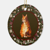 Weihnachtskatze Keramik Ornament (Links)