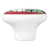 Weihnachtskatze Keramikknauf (Seitenansicht)