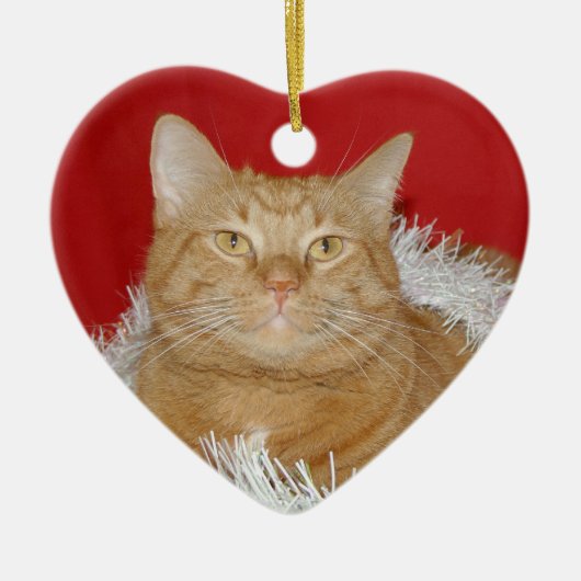 Weihnachtskatze Keramikornament (Vorne)