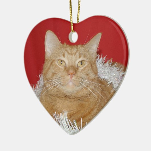 Weihnachtskatze Keramikornament (Links)