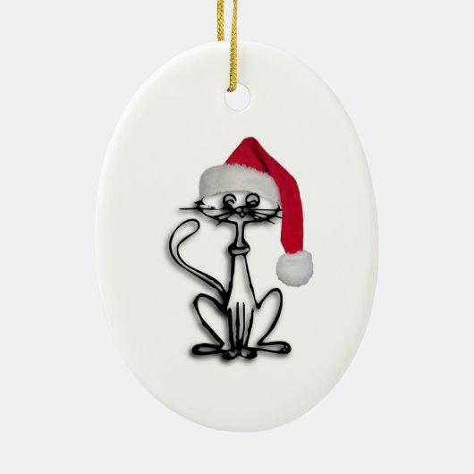 Weihnachtskatze Keramikornament (Hinten)