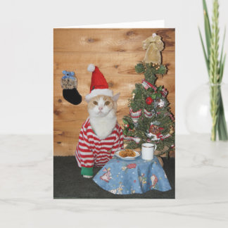 Weihnachtskatze/Kitty in PJs Feiertagskarte