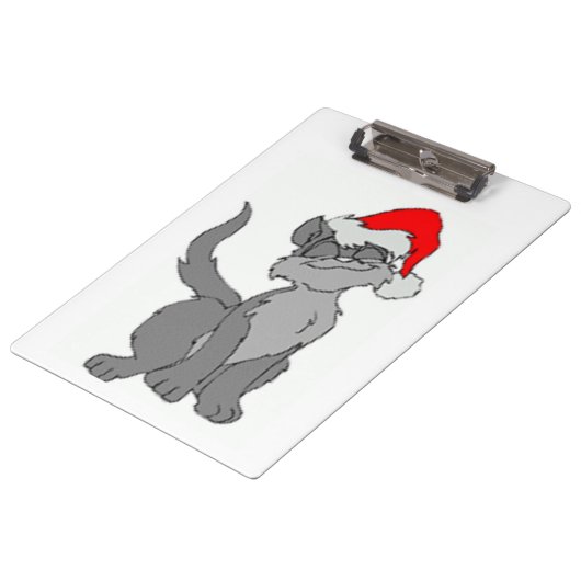 WEIHNACHTSKATZE KLEMMBRETT (Schrägansicht)