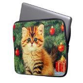 Weihnachtskatze Laptopschutzhülle (Vorderseite Links)