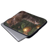 Weihnachtskatze Laptopschutzhülle (Vorne Knopf)