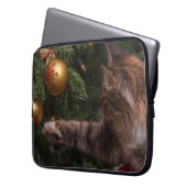 Weihnachtskatze Laptopschutzhülle (Vorderseite Links)