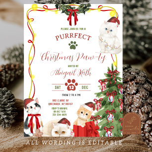 Weihnachtskatze Lasst uns feige Einladung machen