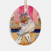 Weihnachtskatze, Lebkuchen Snowman-Ornament Keramik Ornament (Rechts)