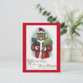 Weihnachtskatze, Louis Wain Feiertagspostkarte (Stehend Vorderseite)