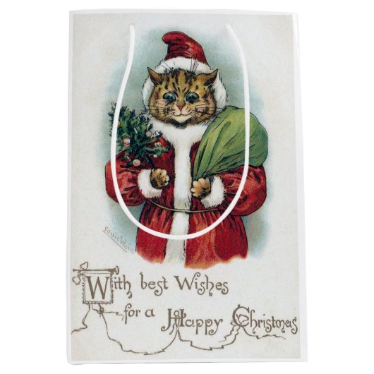 Weihnachtskatze, Louis Wain Mittlere Geschenktüte (Vorderseite)