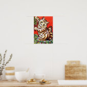 Weihnachtskatze, Louis Wain Poster (Küche)