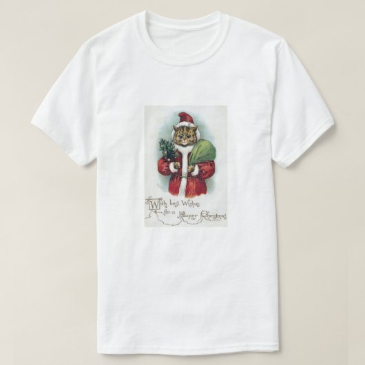 Weihnachtskatze, Louis Wain T-Shirt (Design vorne)