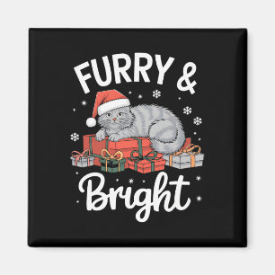 Weihnachtskatze Lover Weihnachtsmannmütze Holiday  Magnet