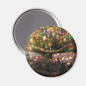 Weihnachtskatze Magnet (Vorderseite/Rückseite)