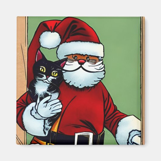 Weihnachtskatze Magnet (Vorne)