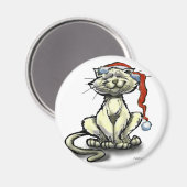 Weihnachtskatze Magnet (Vorderseite/Rückseite)