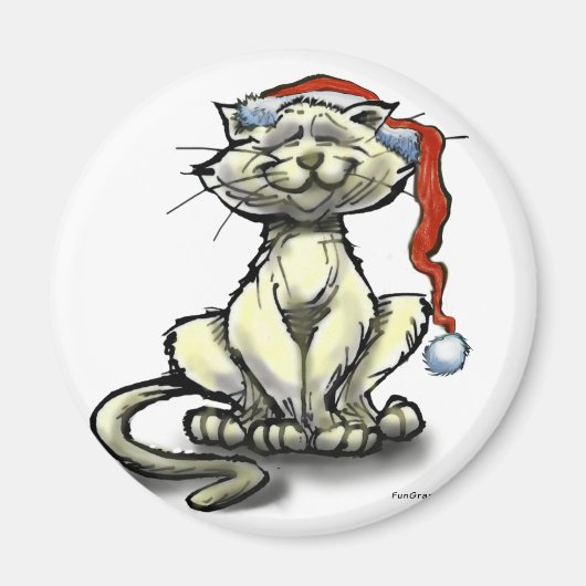 Weihnachtskatze Magnet (Vorne)