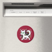Weihnachtskatze-Magnet (Rot) Magnet (In Situ (Geschirrspüler))