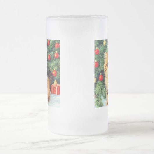 Weihnachtskatze Mattglas Bierglas (Mittel)