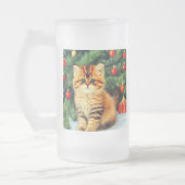 Weihnachtskatze Mattglas Bierglas (Links)