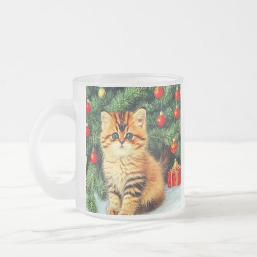 Weihnachtskatze Mattglastasse (Links)