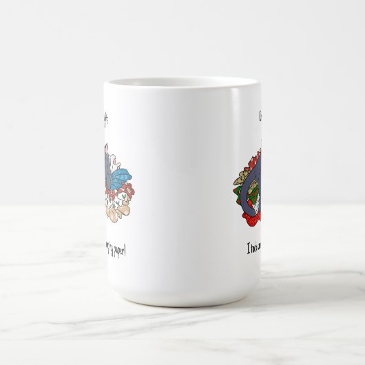 Weihnachtskatze mit Geschenkpapier Kaffeetasse (Mittel)