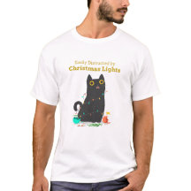 Weihnachtskatze mit Lichtern