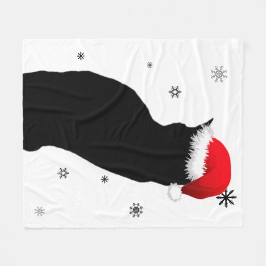 Weihnachtskatze mit Schnee-Fleece-Decke Fleecedecke (Vorderseite (Horizontal))