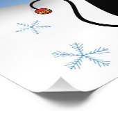 Weihnachtskatze mit Schneeflocken Fotodruck (Ecke)