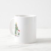 Weihnachtskatze mit Weihnachtsbaum Kaffeetasse (Vorderseite Links)