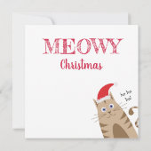 Weihnachtskatze mit Weihnachtsmannmütze, lustige K (Rückseite)