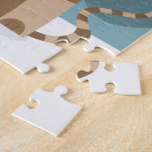 Weihnachtskatze mit Weihnachtsmannmütze Puzzle (Seite)