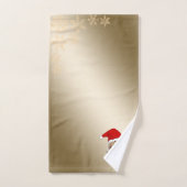 Weihnachtskatze mit Weihnachtsmannmütze, Schneeflo Badhandtuch Set (Handtuch)
