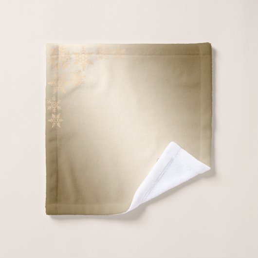 Weihnachtskatze mit Weihnachtsmannmütze, Schneeflo Badhandtuch Set (Waschlappen)