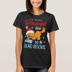 Weihnachtskatze mit Weihnachtsmannmütze T-Shirt