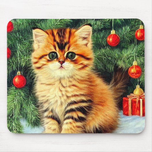 Weihnachtskatze Mousepad (Vorne)