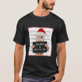 Weihnachtskatze Mugshot Wrecked the Christmas Tree T-Shirt (Vorderseite)