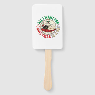 Weihnachtskatze Nap Urlaub Design Fächer