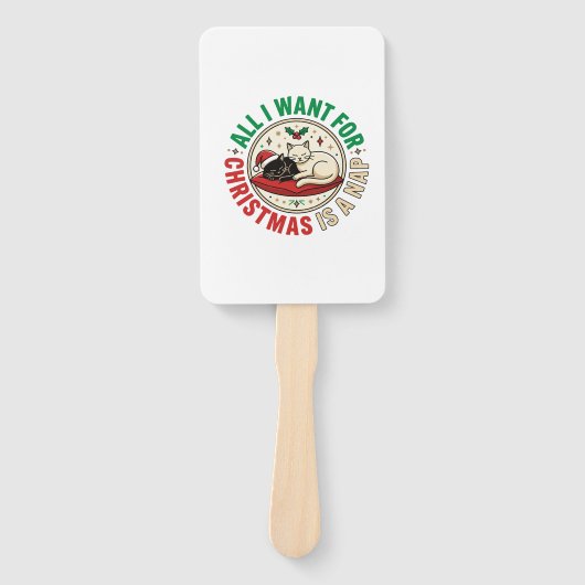 Weihnachtskatze Nap Urlaub Design Fächer (Vorderseite)