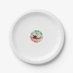 Weihnachtskatze Nap Urlaub Design Pappteller