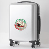 Weihnachtskatze-Nickerchen-Urlaubsdesign Aufkleber (Koffer)